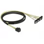 SCSI kabelis DeLOCK 85685 Melns Dzeltens 1 m 1 x Mini SAS HD SFF-8643 4 x SATA 7 kontaktu