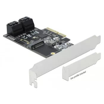 DeLOCK 90396 iekšējā PCIe saskarnes karte 4× SATA + M.2 SATA