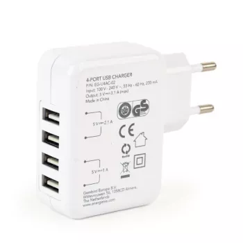 Lādētājs USB universāls balts/4 porti EG-U4AC-02 Gembird