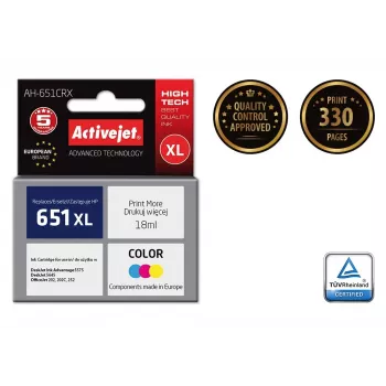 Activejet AH-651CRX tinte (HP 651 C2P11AE nomaiņa; Premium; 18 ml; krāsu)