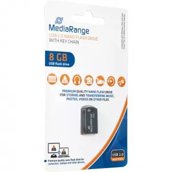 MediaRange Nano USB zibatmiņa 8GB USB 2.0 Melna (MR920)