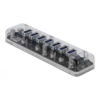 USB Hubs DeLOCK 64088 Caurspīdīgs USB 3.2 Gen 1 Micro-B