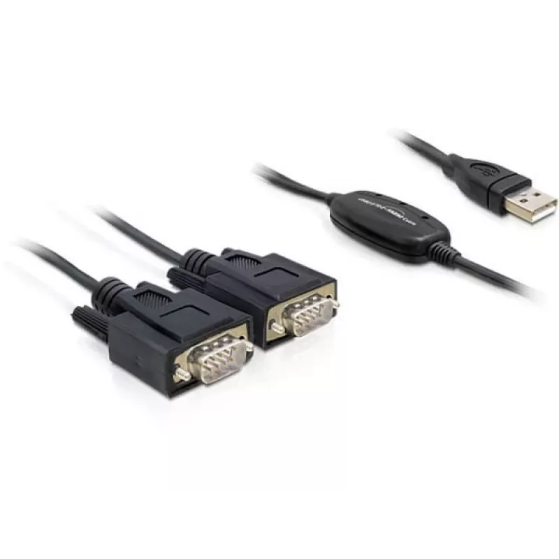 DeLOCK 2x RS232/USB 2.0 seriālais kabelis, melns, 61886