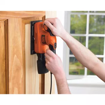 Orbitālā slīpmašīna Black & Decker KA320EKA-QS, 240 W, 91 x 189 mm paliktnis, 2 mm orbīta
