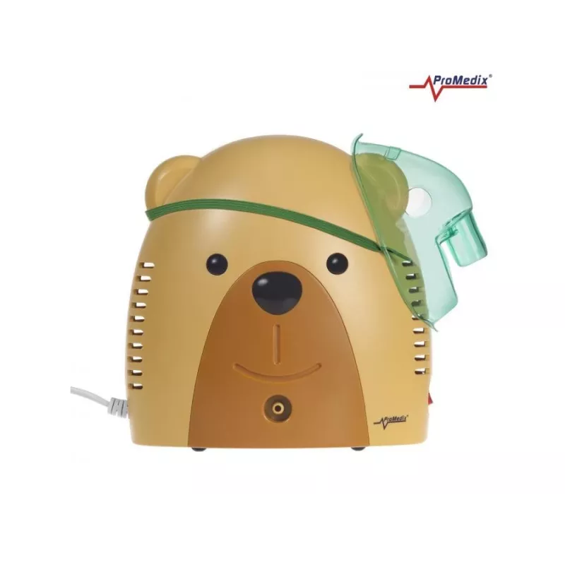 Promedix PR-811 bērnu inhalators lācītis, kompresora nebulizators ar maskām un filtriem
