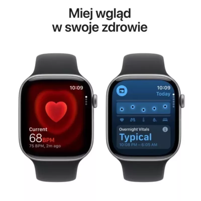 Apple Watch Series 11 GPS 46mm Space Grey Aluminium korpuss ar Melnu Sporta Siksniņu M/L