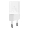 Baseus P10110902213-01 USB-C GaN5 mini 30W sienas lādētājs Balts