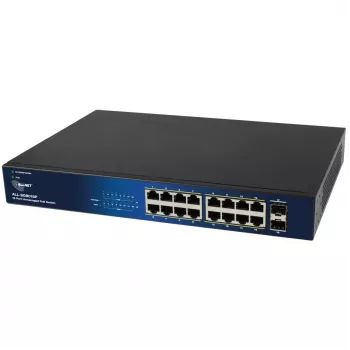 ALLNET 18-portu Gigabit PoE slēdzis ALL-SG8018P — 16 PoE porti + 2 augšupielādes porti, Gigabit Ethernet