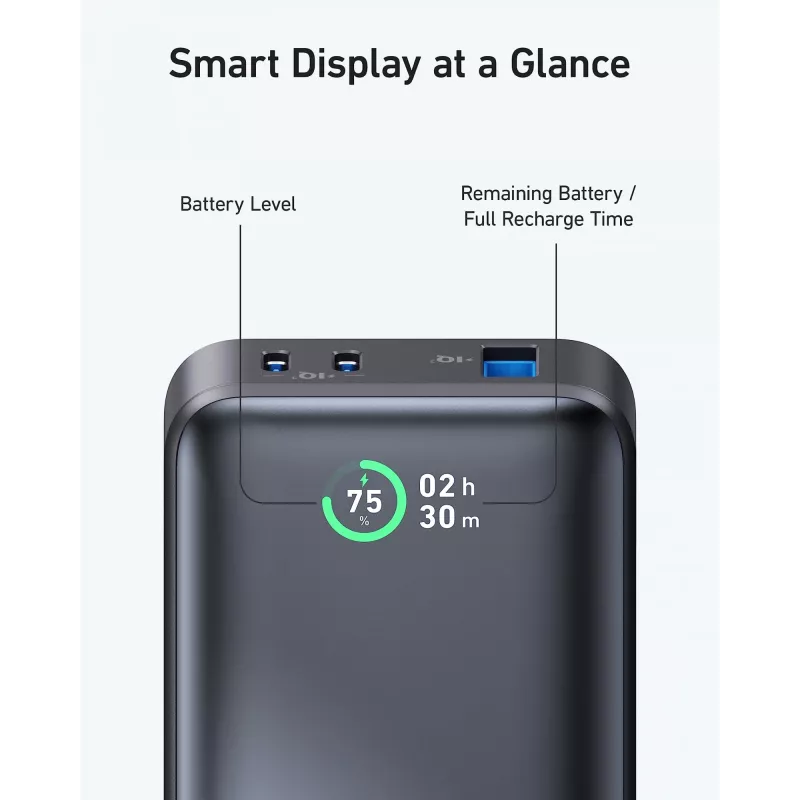 Anker PowerCore 533 - Powerbank - 10000 mAh - 30 W - 3 A (USB-C) - Melns (A1256G12)