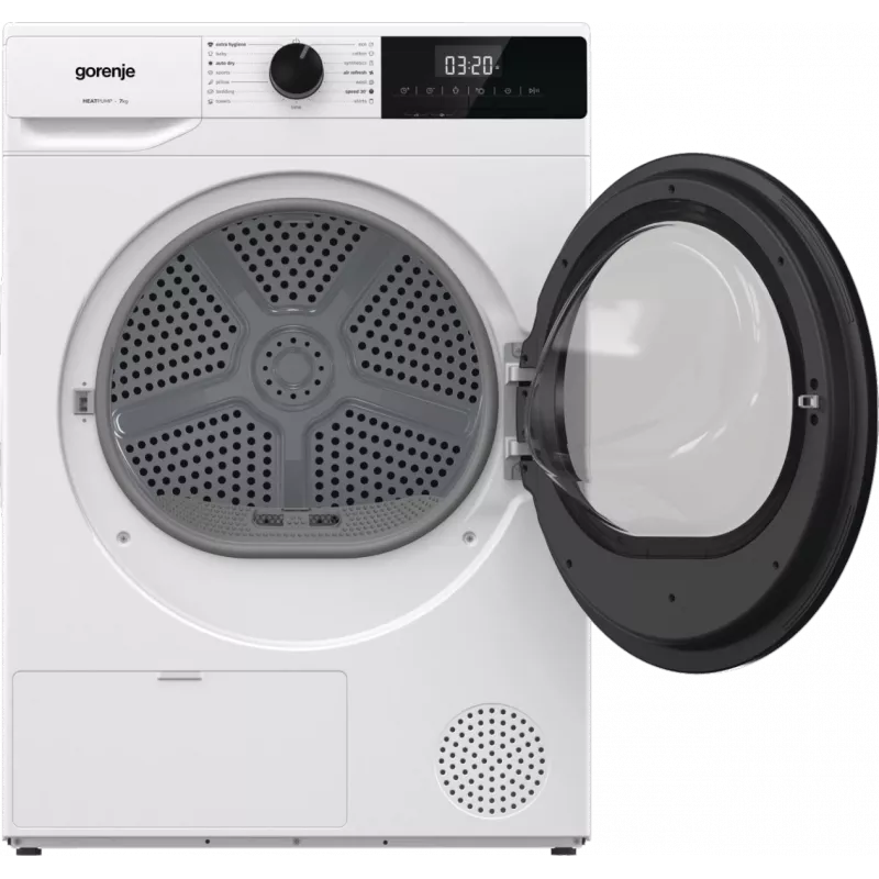 Gorenje žāvētājs D2HNE7E | Enerģijas klase E | Priekšējā ielāde | 7 kg | Siltumsūknis | LED | Dziļums 51 cm | Balts