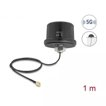 DELOCK 81469 daudzvirzienu antena 5G LTE GNSS Wi‑Fi 6 SMA savienotājs pastiprinājums 1.9–3.3 dBi