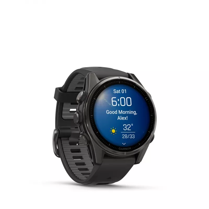 Garmin fenix 8 3.3 cm (1.3 inch) AMOLED 43 mm digitāls 416 x 416 pikseļi Skārienekrāns Melns Wi-Fi GPS (satelīts)