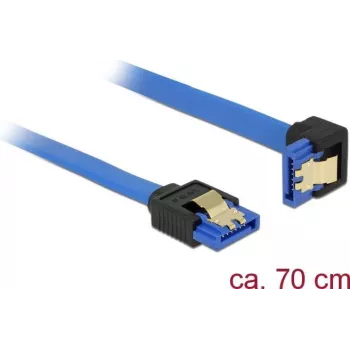 SATA kabelis DeLOCK 85092 0,7 m SATA 7-pin melns zils