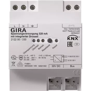 Barošanas bloks Gira KNX 320 mA ar droseli REG 212200 KNX instalācijām