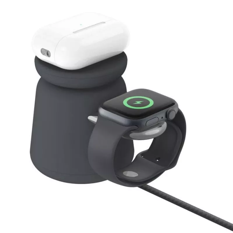 Bezvadu lādētājs Belkin WIZ027VFH36 2-in-1 magnētiskais Qi2 15W iPhone un Apple Watch