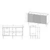 3D2SZ ONDA kumode 150x45xH85 zaļš