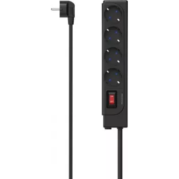 Hama 00223166 pagarinātājs 1.5 m 4 kontaktligzdas Iekštelpām Melns