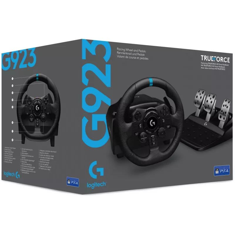 Logitech G G923 SE stūre ar pedāļiem un sviru, melna, USB 2.0, PC, PlayStation 4, PlayStation 5 (991-000531)