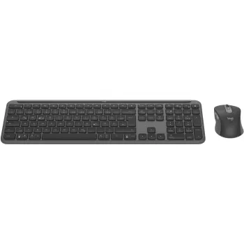 Logitech 920-012483 tastatūra ar peli, biroja komplekts, RF bezvadu + Bluetooth, QWERTZ vācu izkārtojums, grafīta krāsa