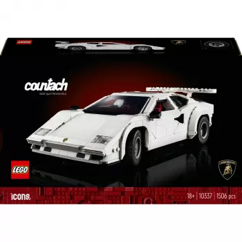 LEGO Ikonas būvkomplekts Lamborghini Countach 5000 Quattrovalvole 10337 — eksponāta modelis, 1506 gabali, 340×90×160 mm
