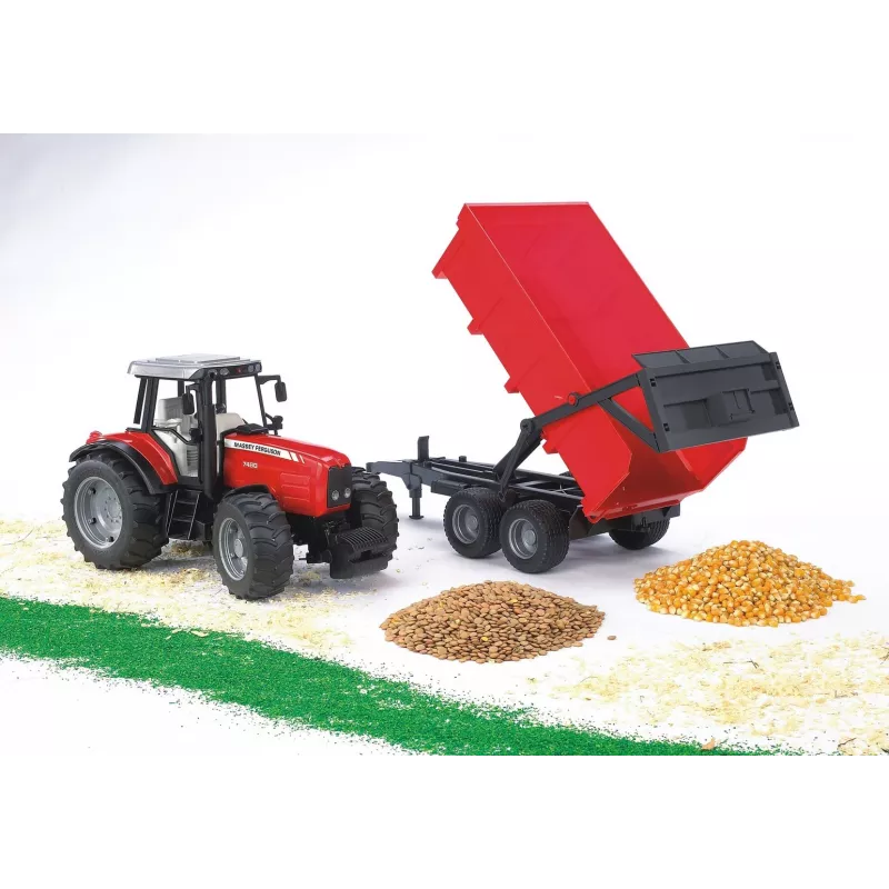 BRUDER Massey Ferguson 7480 ar izgāžamo piekabi