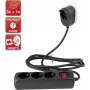 Pagarinātājs REV Multiple Socket Outlet 3+1 ar slēdzi, 2 m vads, melns
