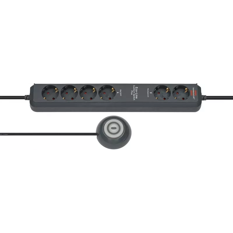 Pagarinātājs Brennenstuhl Eco-Line Comfort Switch 2m 6 kontaktligzdas