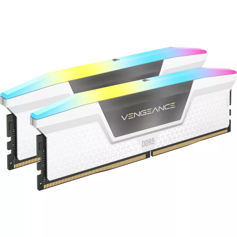 Corsair Vengeance RGB 32 GB DDR5-6400 (2x 16 GB) Dual-Kit, balta, CMH32GX5M2B6400C32W, Intel XMP