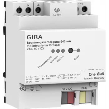 Gira KNX barošanas bloks 640 mA droseļmodulis modelis 213000