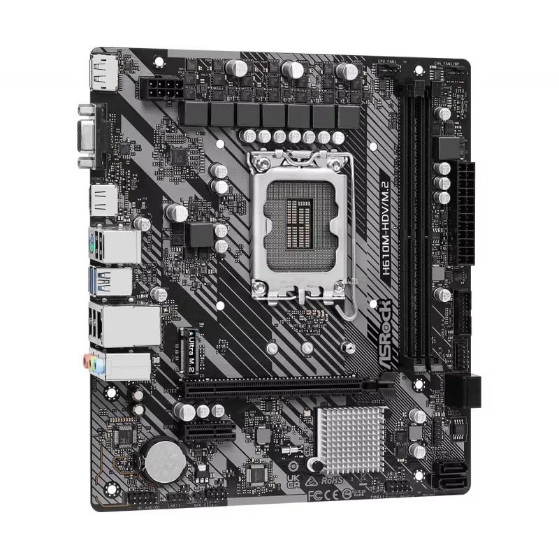 Mātesplate ASRock H610M-HDV/M.2 R2.0 LGA1700 DDR4 Micro-ATX