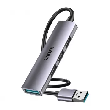 USB centrmezgls Unitek H1208CGY01 — 4 portu USB 3.0 (5 Gbps), alumīnijs