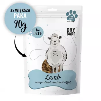 Lio Pepe Lamb XL liķēti jēra gabali suņiem 90 g — vienas sastāvdaļas kārumi