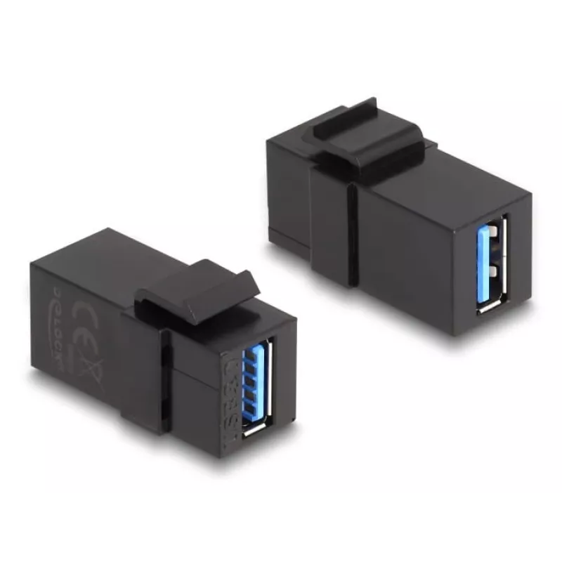 DeLOCK Keystone modulis USB 3.0 A sievišķais uz A sievišķais melns 1:1