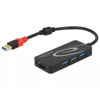 USB Hubs DeLOCK 3.0 3 Portu ārējais + 2 x SD Slots