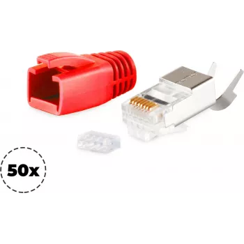 RJ-45 vadu savienotājs sarkans ShiverPeaks 72067-50R