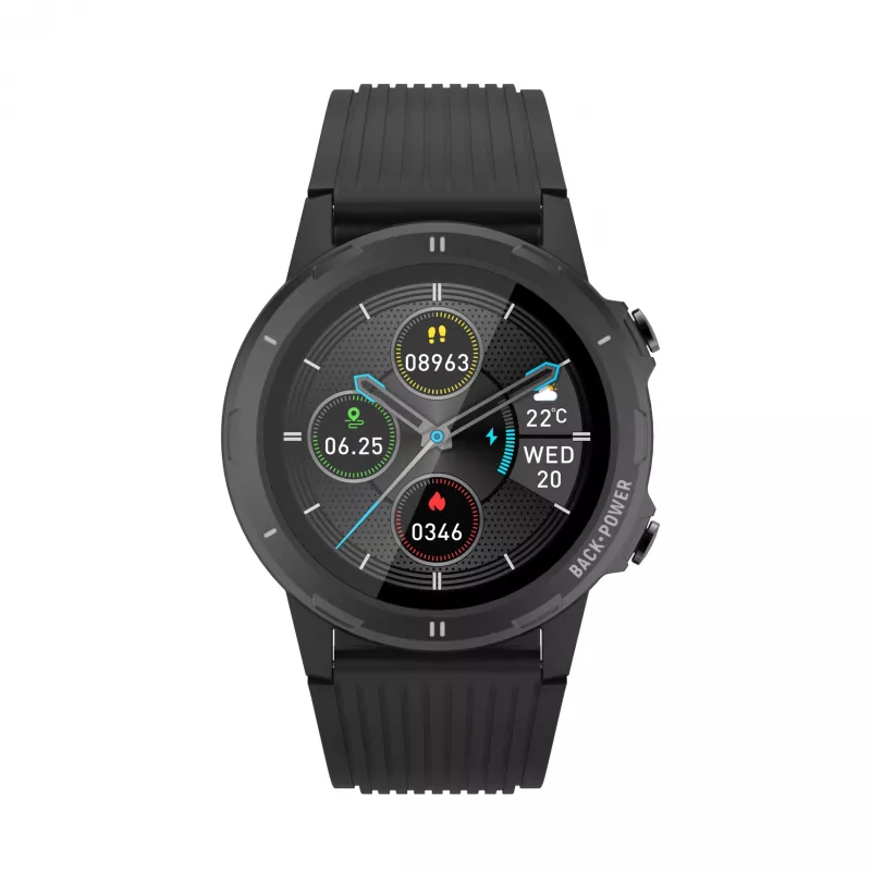 Denver SW-351 viedpulkstenis ar 1,3″ IPS skārienekrānu, pulsa sensoru, IP68, Bluetooth, melns