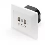 DIGITUS DA-70618 - USB ligzda ar 2x USB-A un 1x USB-C, 3.1 A, signālbaltā (RAL 9003)