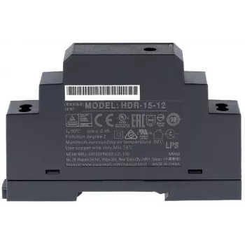 Meanwell MW HDR-15-24 - Komutējamais barošanas bloks DIN sliedei 15.2 W 24 V 0.63 A
