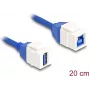 DeLOCK Keystone moduļa kabelis USB 5 Gbps Type-A sievišķais uz Type-B sievišķais 20 cm zils