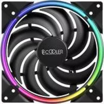 PCCOOLER CORONA-MAX-RGB 140mm korpusa ventilators ar RGB apgaismojumu 1000–2000 RPM