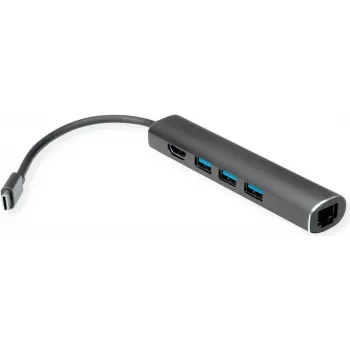 VALUE 12.99.1043 Dokstacija klēpjdatoram, alumīnija, USB-C