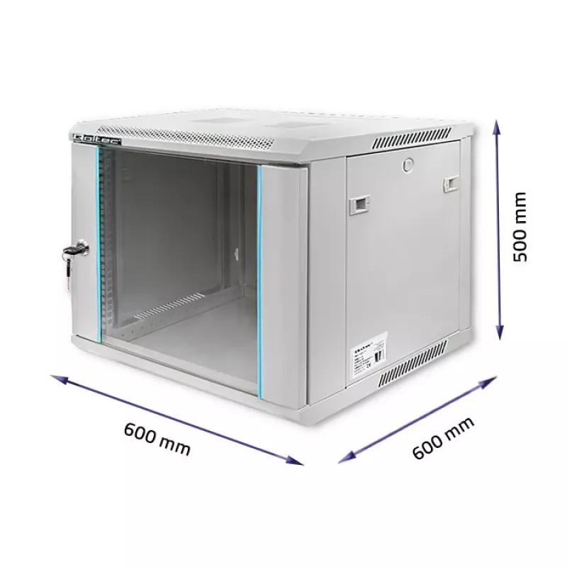 Rack skapis QOLTEC 19 collu 9U 600x500x600 sienas vai grīdas montāžas serveru korpuss