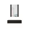 Tualetes galdiņš ar spoguli cama meble PAFOS 80×41.6×100 cm, MDF rāmis, 1 atvilktne, matēti melns