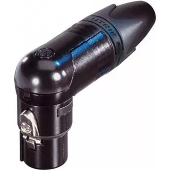 Neutrik XLR ligzdas kontaktligzda, leņķa, 3 polu, melna NC3FRX-B 1 gab.