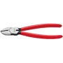 Knaibles diagonālās Knipex 140mm, pulēta galva, plastmasas pārklājums