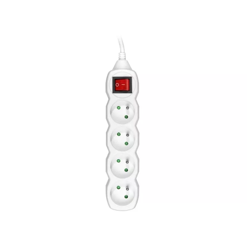 TRACER PowerWatch 3 m (4 kontaktligzdas) balts ar barošanas slēdzi