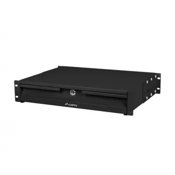 LANBERG 19 collu 2U 360mm Rack Atvilktne AK-2001-B, melna