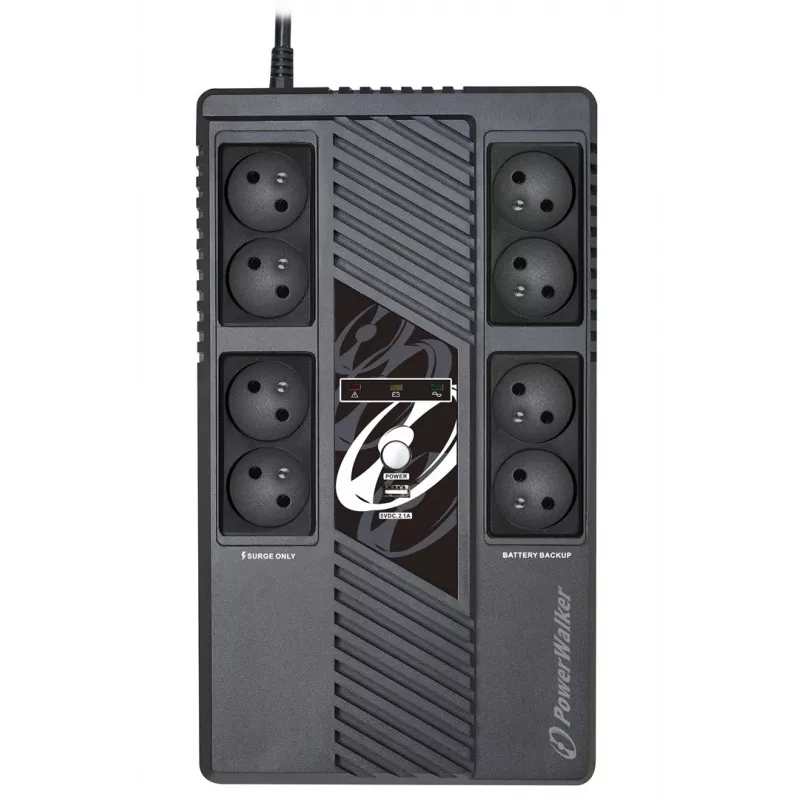 PowerWalker VI 600 MS FR UPS līnijas interaktīvais 0.6 kVA 360 W 8 AC kontaktligzdas