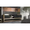 Cama RTV PORTO 3D Skapis 190x38x50 ozols/melns