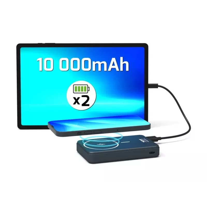 Port Designs 907005 10000 mAh bezvadu lādētājs Melns
